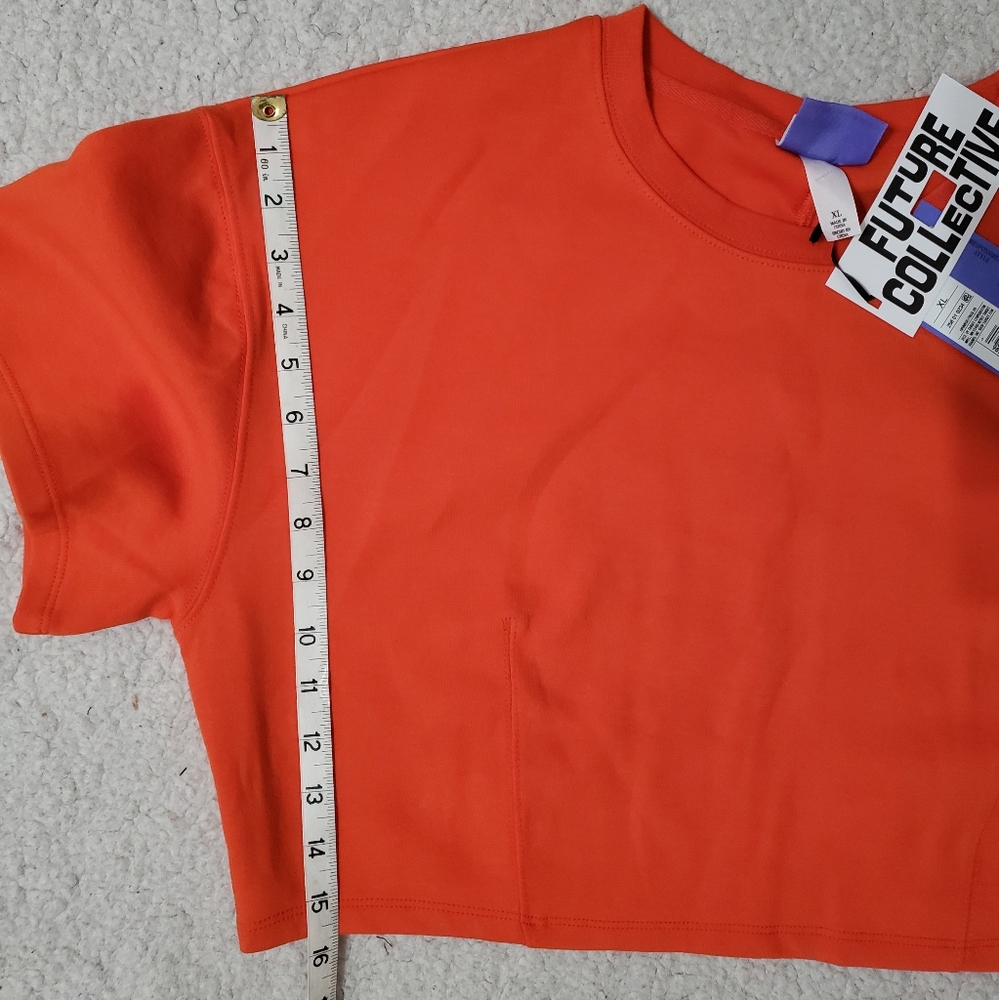 Future Collective with Kahlana Barfield Brown Short Sleeve Boxy Crop T-Shirt - Picture 12 of 12